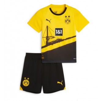 Borussia Dortmund Hjemmedraktsett Barn 2023-24 Kortermet (+ korte bukser)